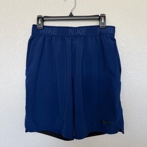 Nike Dri Fit Athletic Shorts Men’s Medium Blue Running Training Gym 7” Inseam